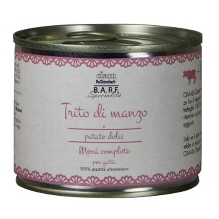 Barf Menu Completo Trito di Manzo per Gatti