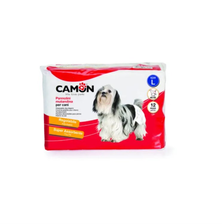 .Camon 12 Pannolini Mutandina Taglia L Per Cani Femmina
