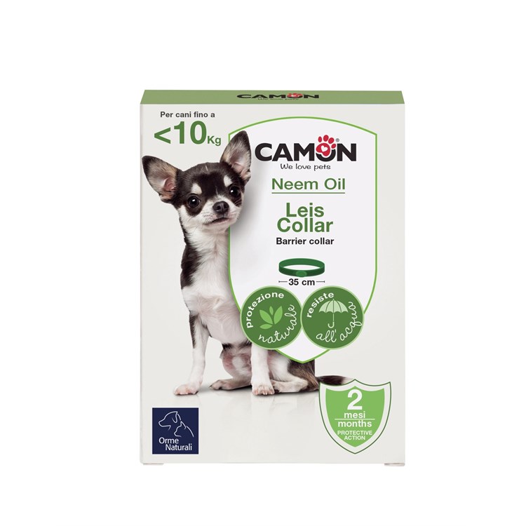 Camon Protection Orme Naturali LEIS Collare Small Olio Di Neem Cane Fino a 10 kg 35 cm
