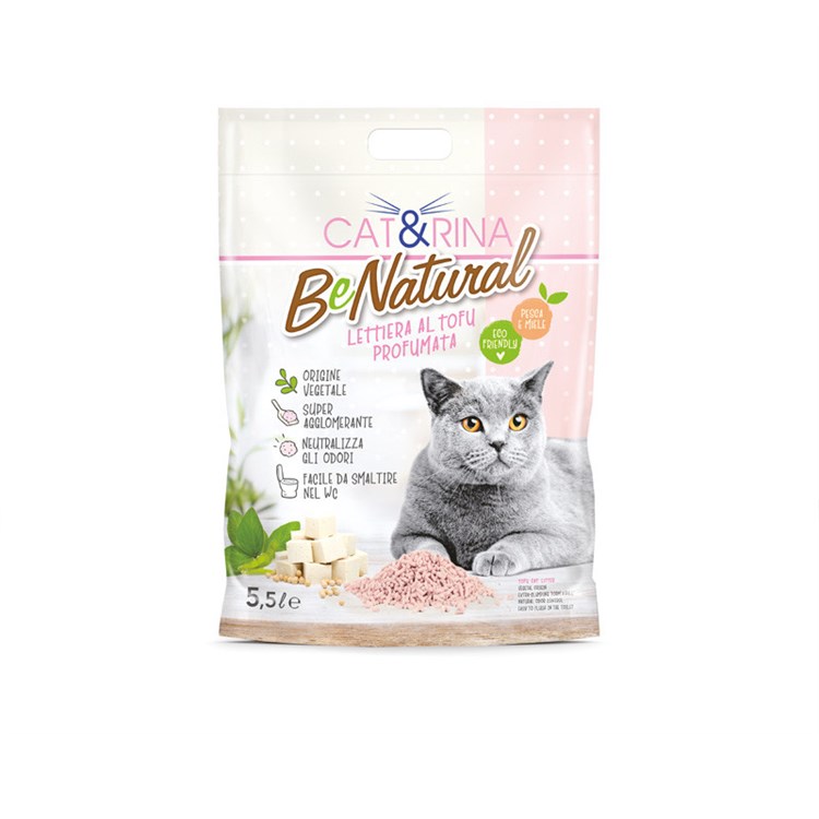 Cat&Rina Lettiera per Gatti al Tofu Pesca 5,5 lt