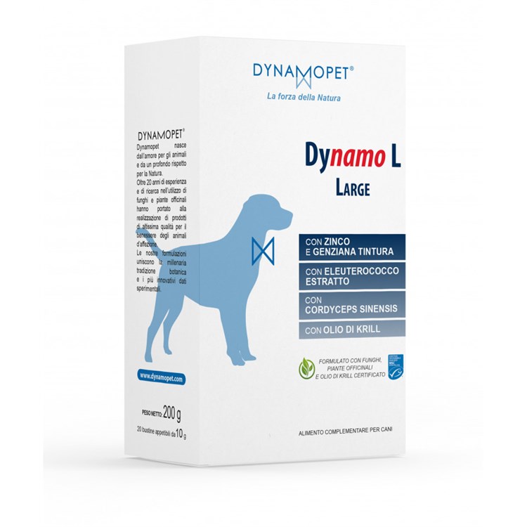 Dinamopet Dynamo L Large 20 Bustine da 10 gr Per Cani fino a 40 kg