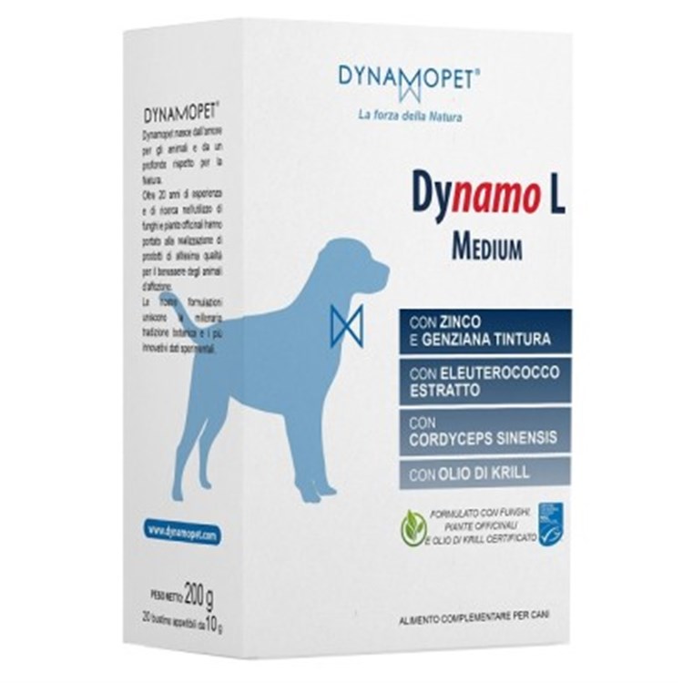 Dinamopet Dynamo L Medium 20 Bustine da 10 Gr Per Cani fino a 20 kg