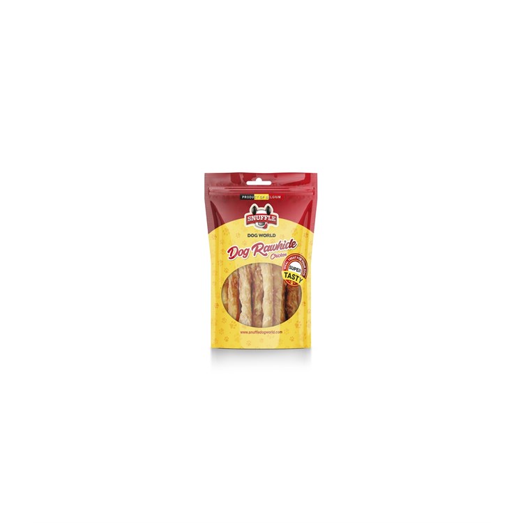 DOG SNACK RAWHIDE POLLO 80G SNUFFLE