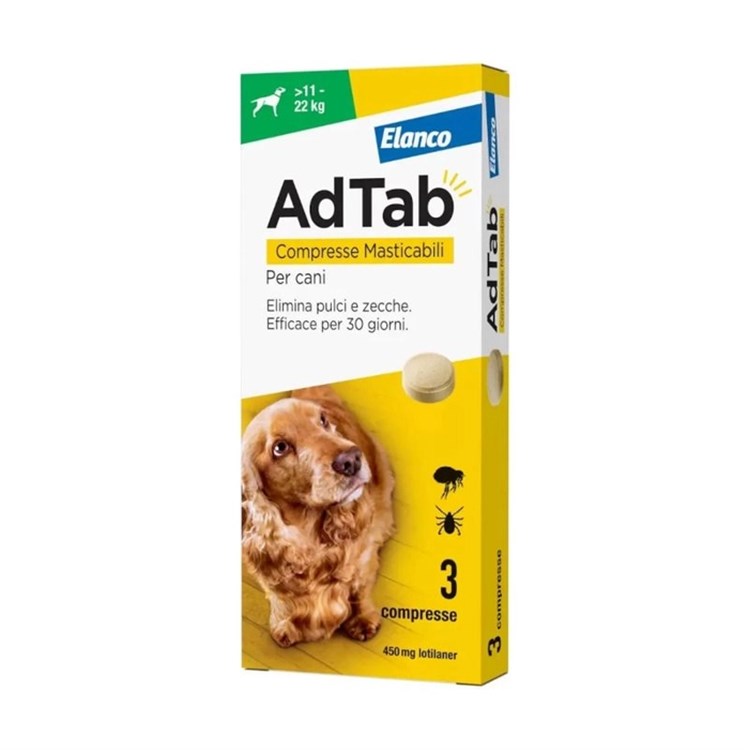 Elanco AdTab Per Cani da 11 a 22 Kg 3 Compresse 450 Mg