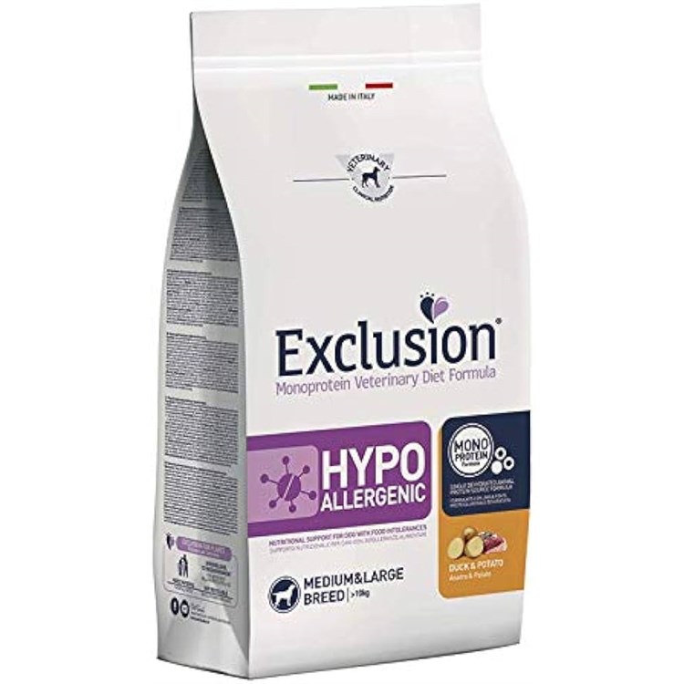 Exclusion Diet Hypoallergenic Medium Large Anatra Patate 2 kg Per Cane