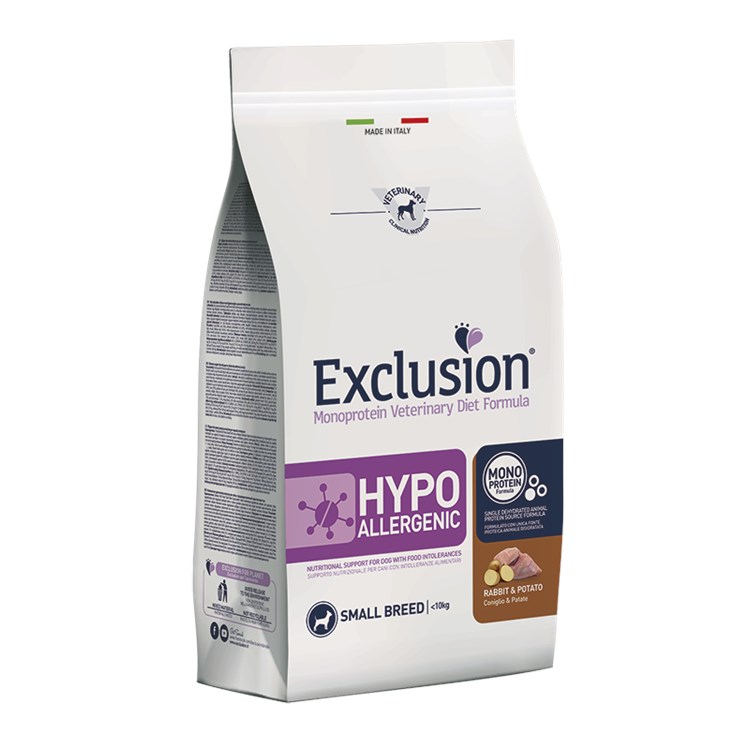 Exclusion Diet Hypoallergenic Small Coniglio Patate 2 kg Cibo Per Cani