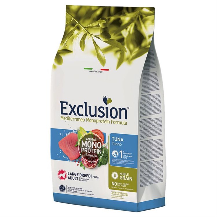 Exclusion Mediterraneo Adult Large Breed Tonno 12 Kg DANNEGGIATO