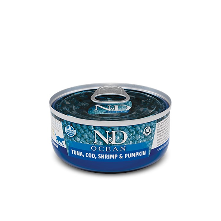 Farmina N&D Ocean 70 gr Adult Tonno Merluzzo Gamberetti e Zucca Umido Gatto