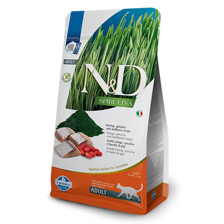 Farmina ND Adult Aringa Spirulina 1,5 kg Crocchette per Gatti