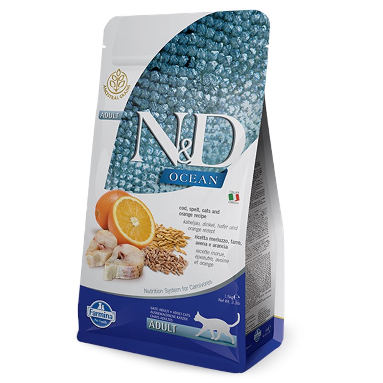 Farmina N/d Ancestral Low Grain Ocean Adult Merluzzo Farro Avena e Arancia 1,5 kg Per Gatti