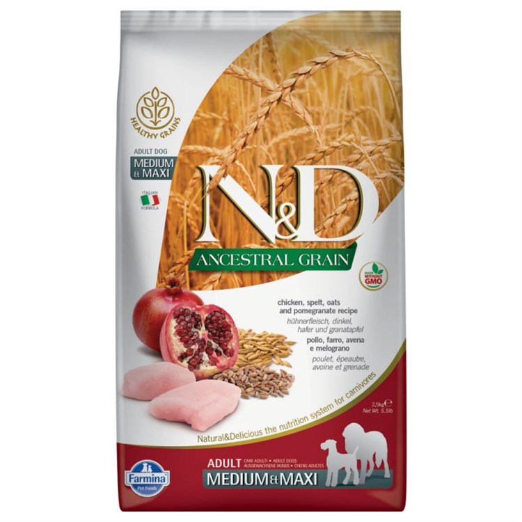 Farmina N/D Low Ancestral Grain Medium Maxi Adult 12 kg Pollo e Melograno