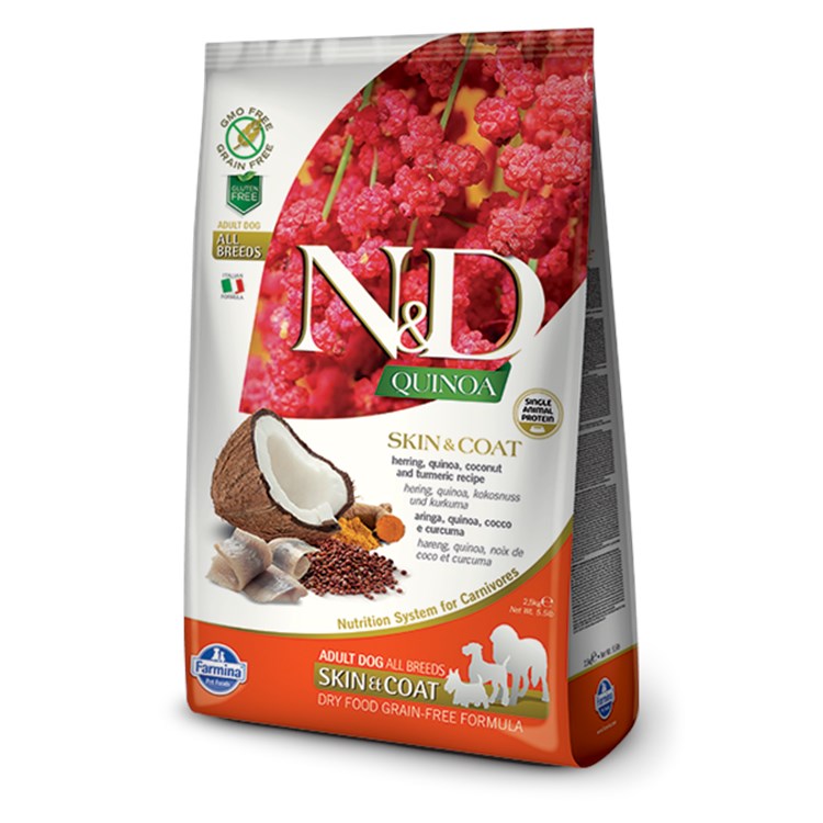 Farmina N/D Quinoa Grain Free Adult Medium Large Skin & Coat Aringa Cocco 2,5 Kg