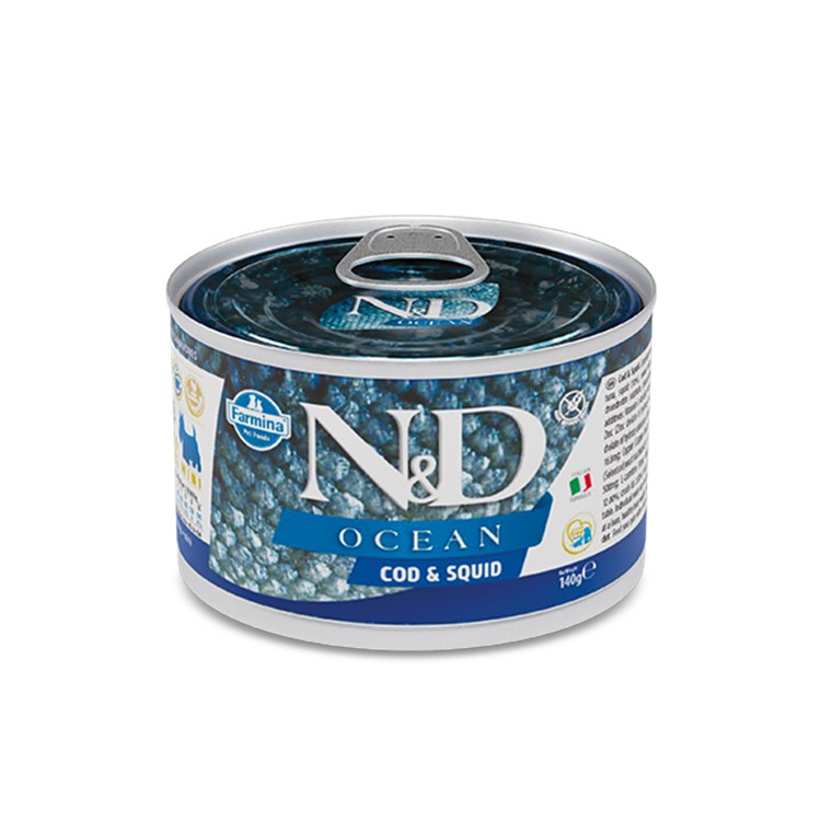 Farmina N/D Umido Ocean Dog Mini Adult Merluzzo e Calamari 140 Gr Cane