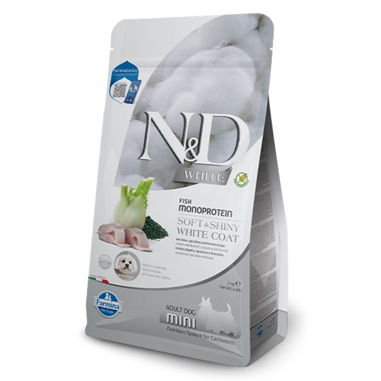Farmina ND White Coat Spigola Spirulina Adult Mini 2 kg Alimento Cani