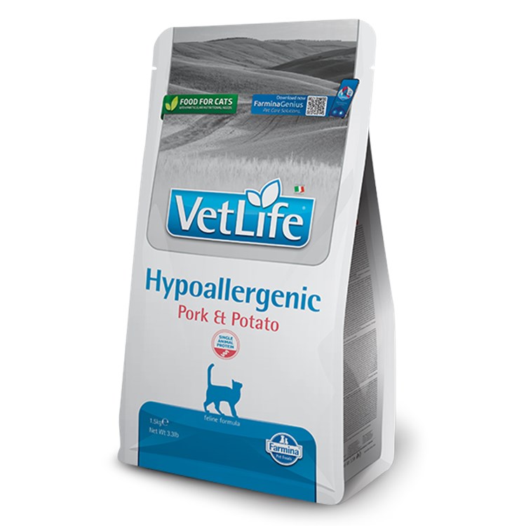 Farmina Vet Life Hypoallergenic Maiale Patate 1,5 Kg Crocchette Per Gatti