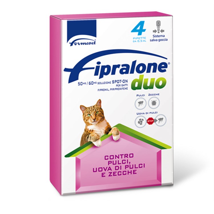 Fipralone Gatto Duo 4 Pipette Antipulce Antizecche