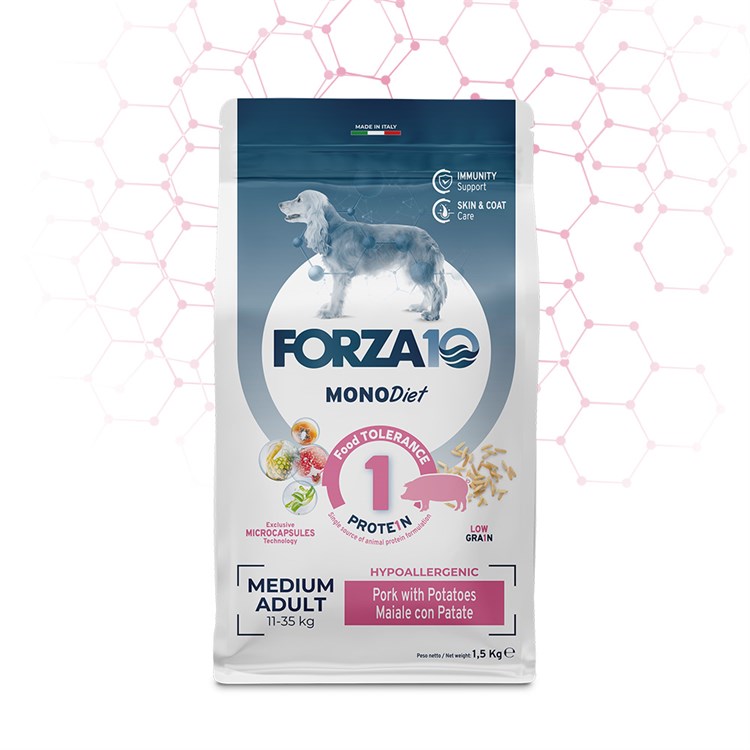 Forza 10 Medium Adult Diet Hypoallergenic Al Maiale 12 kg Per Cani