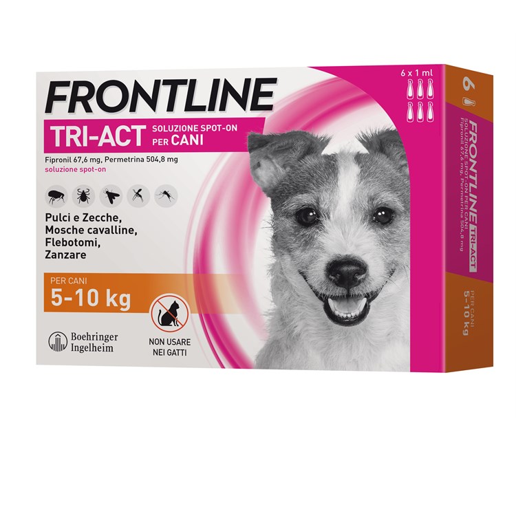 Frontline Tri Act 5 - 10 kg 6 Pipette Antiparassitario Per Cane