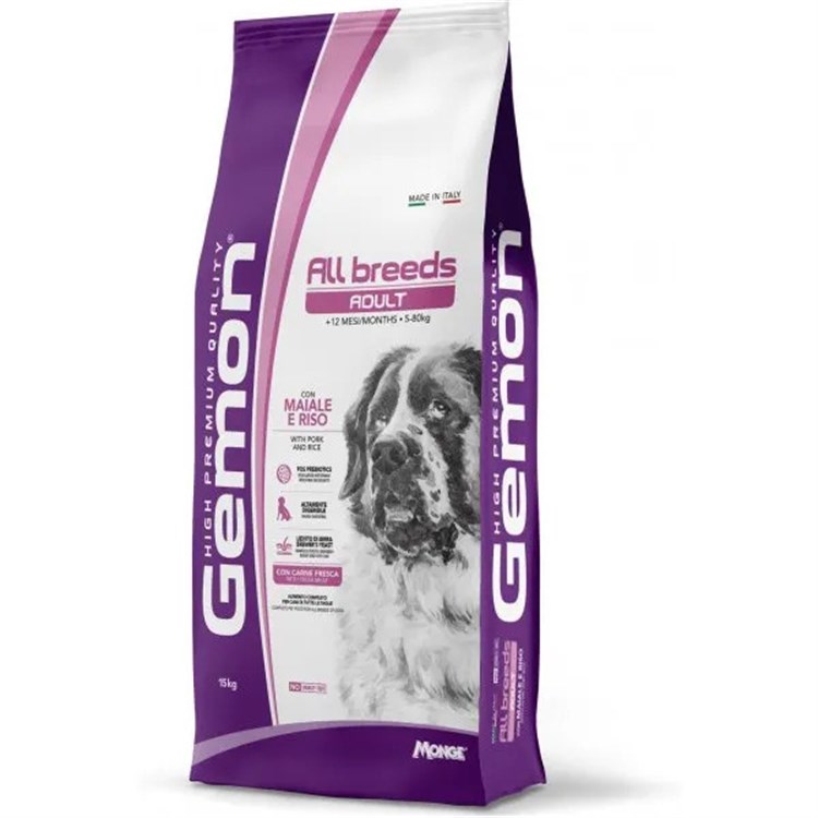 Gemon All Breeds Adult Maiale 15 kg Cibo Secco Per Cani