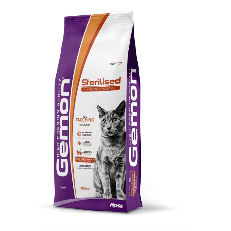 Gemon by Monge Sterilised Tacchino 7 Kg Alimentazione Gatti