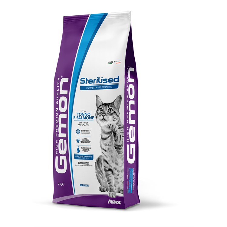 Gemon by Monge Sterilised Tonno e Salmone 7 Kg Cibo Gatti Sterilizzati