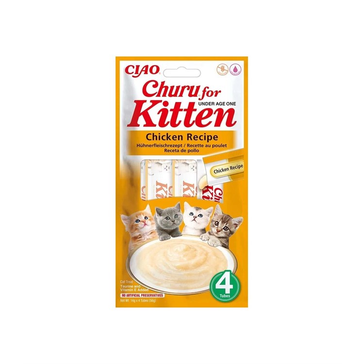 Inaba cat churu kitten pollo 14x4 tubi 56 gr