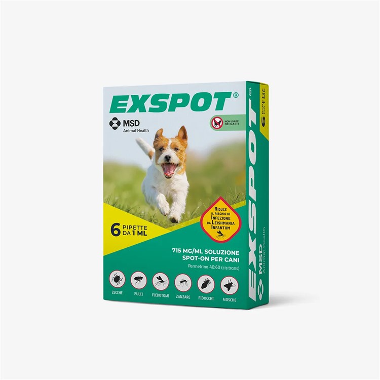 MSD Exspot 6 Pipette 1 ml Antiparassitario Per Cani