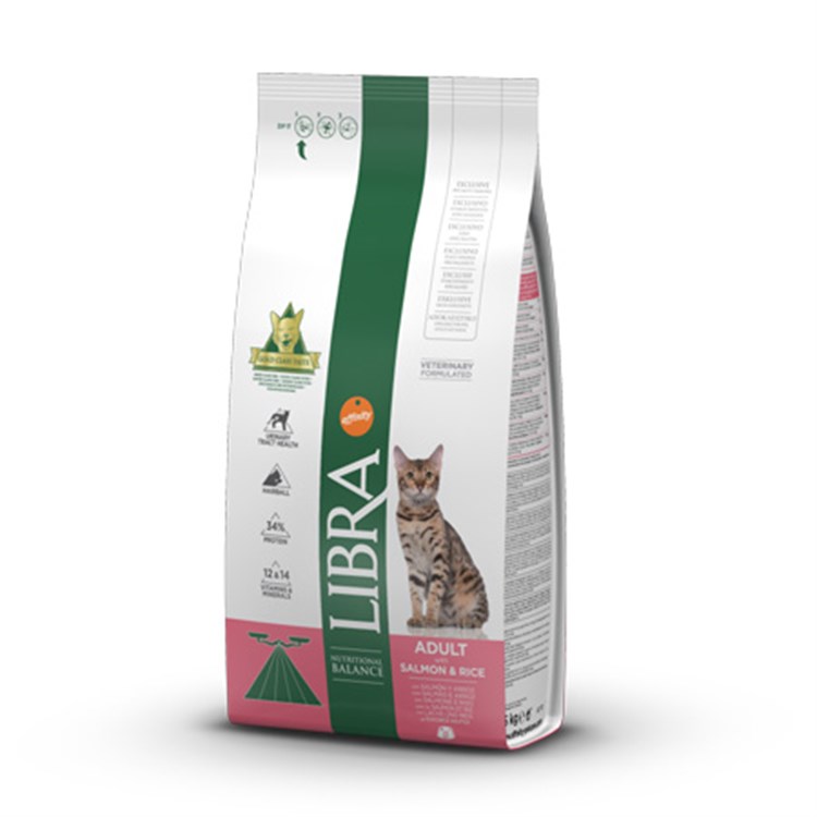 Libra Cat Adult Salmone e Riso 1,5 kg Crocchette Per Gatto