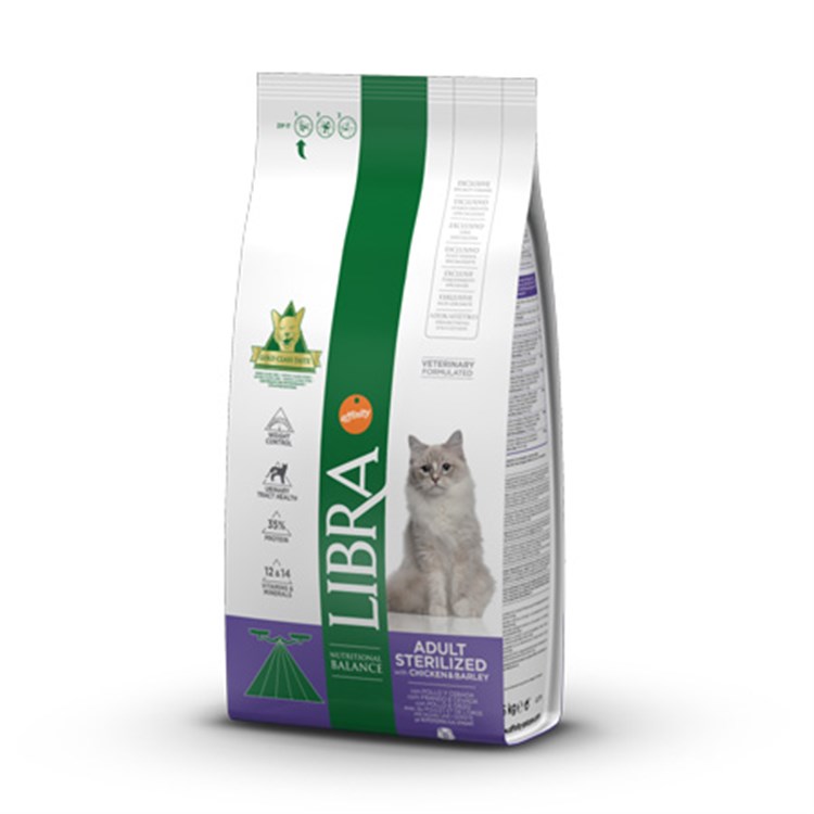 Libra Cat Adult Sterilized Pollo e Orzo 8 kg Crocchette Per Gatto Sterilizzato