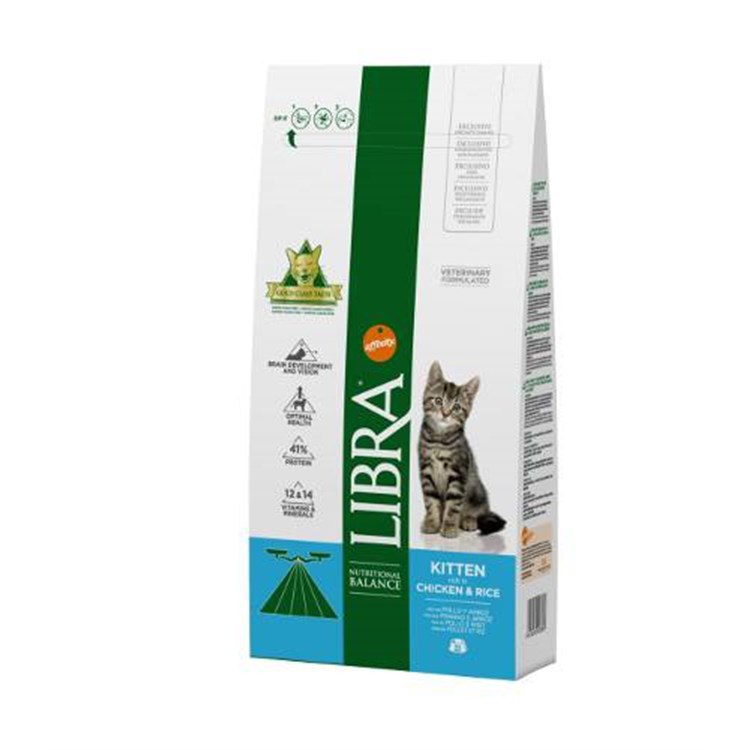 Libra Cat Kitten Pollo e Riso 1,5 kg Crocchette Per Gatto