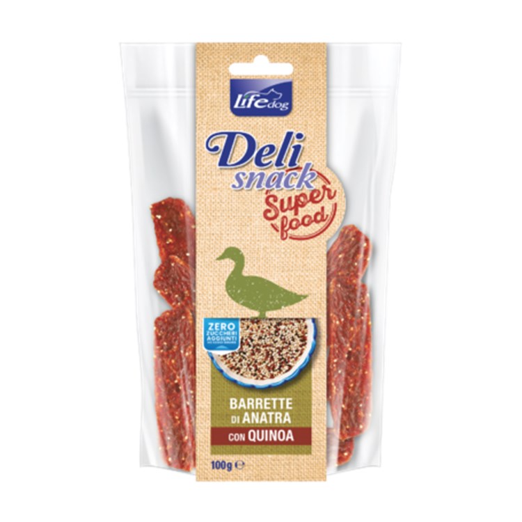 Life Dog Delisnack Superfood Barrette Anatra Quinoa 100 gr