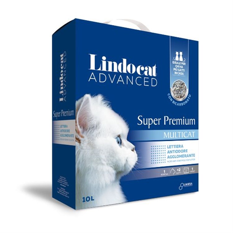 Lindocat Advanced Lettiera Super Premium MultiCat 10l Inodore Agglomerante per Gatti