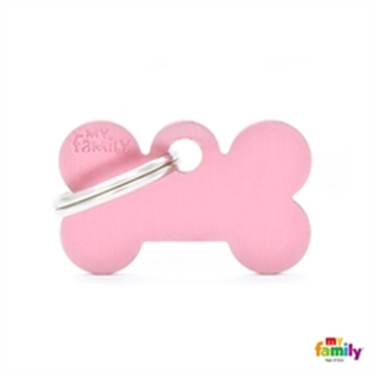 Medaglietta Incisa My Family Basic Osso Piccolo Rosa
