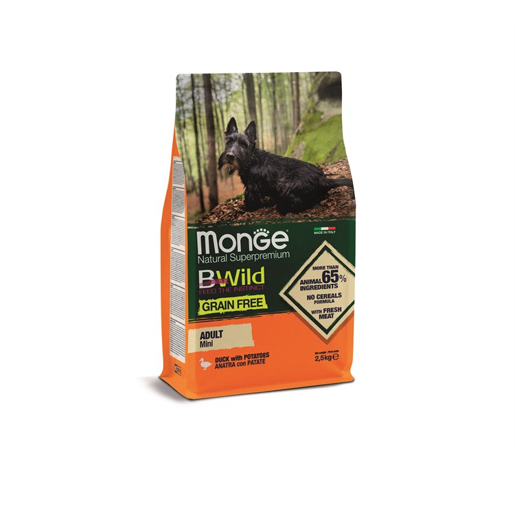 Monge Bwild Grain Free Mini Adult Anatra e Patate 2,5 kg