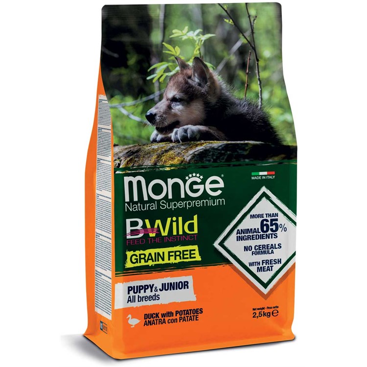 Monge Bwild Grain Free Puppy All Breed Anatra e Patate 12 kg