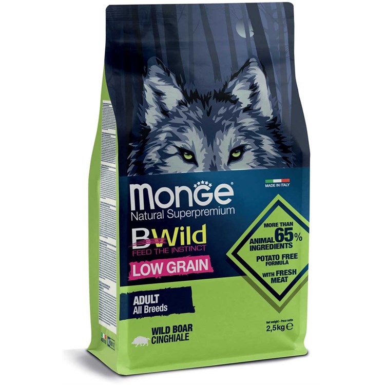 Monge Bwild Low Grain Adult Cinghiale 12 kg Per Cani