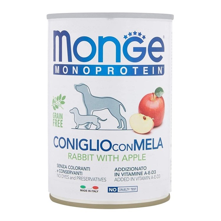 Monge Coniglio e Mela Monoproteico 400 gr Umido per Cani
