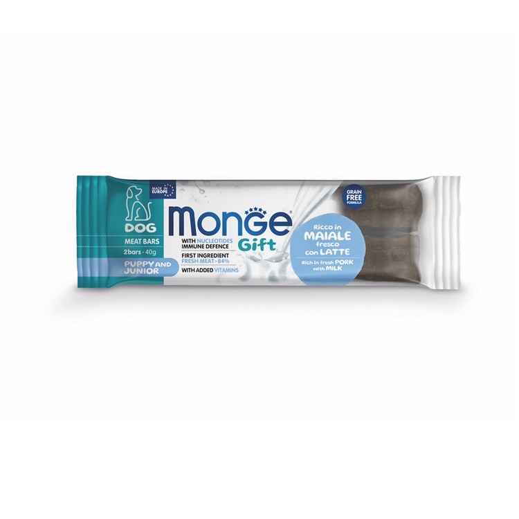 Monge Gift Barrette Puppy Junior Maiale Latte 40 gr Snack Per Cani