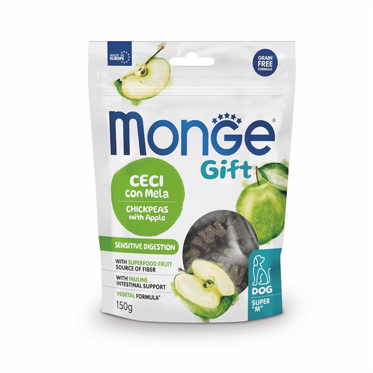 Monge Gift Super M Sensitive Digestion Ceci Mela 150 gr Snack Per Cani