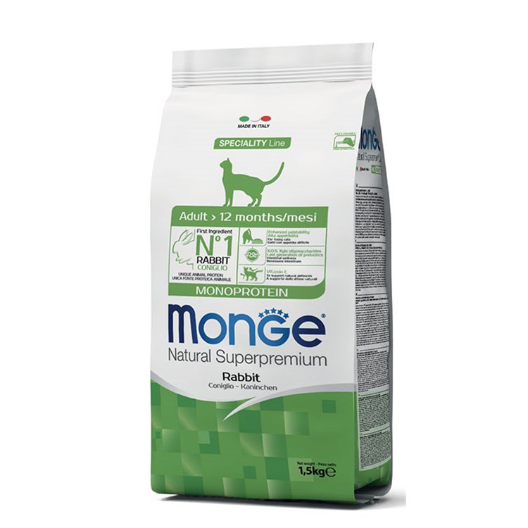 Monge Natural Superpremium Adult Coniglio Monoproteico 1,5 kg Per Gatti