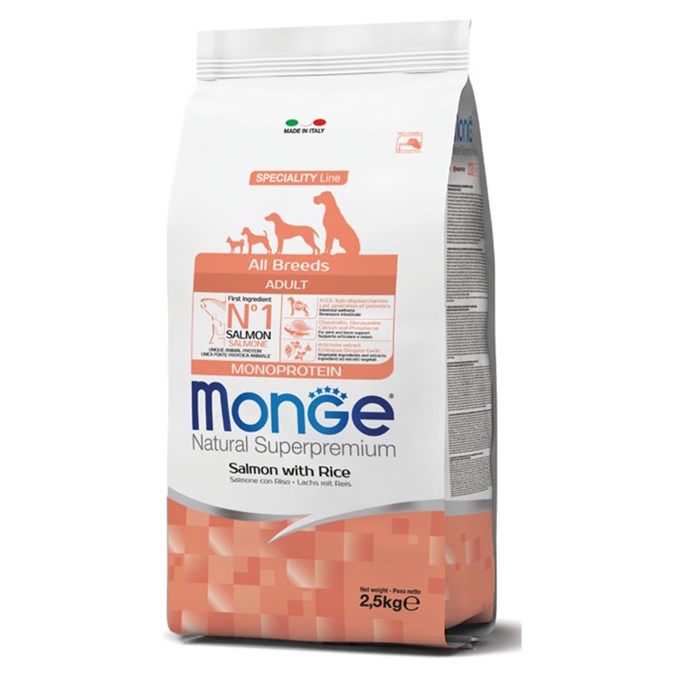 Monge Superpremium Adult All Breed Salmone e Riso 12 kg Cane