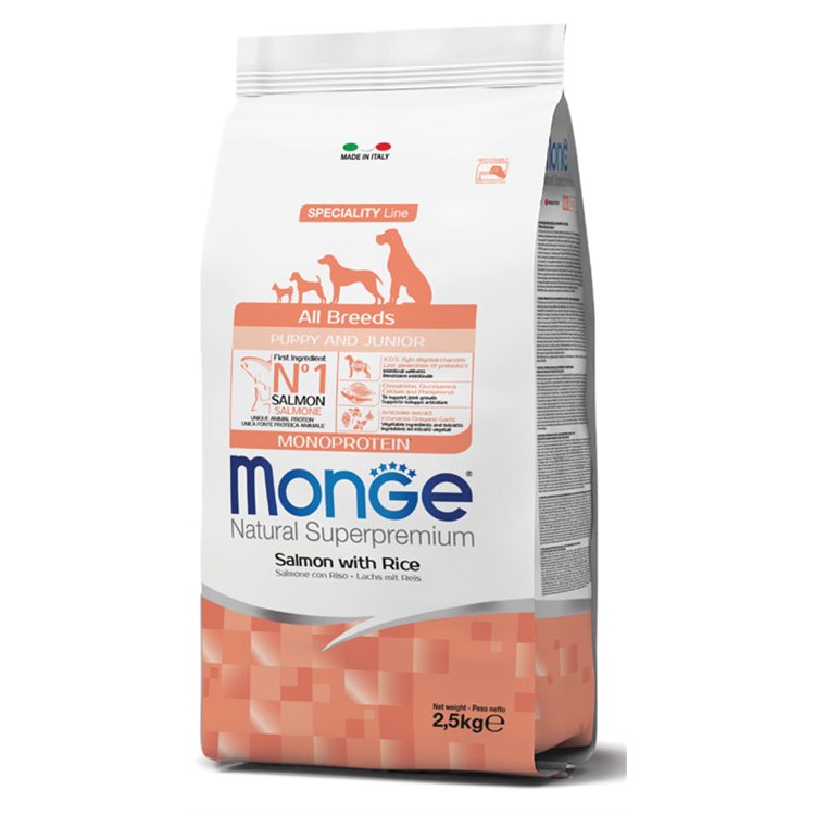 Monge Superpremium All Breed Puppy Junior Salmone 2,5 Kg Cane