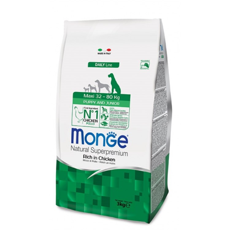 Monge Superpremium Maxi Junior Puppy 3 kg Cane Pollo