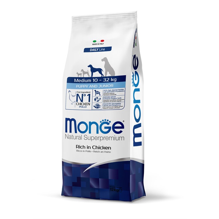 Monge Superpremium Medium Junior Puppy Cane 12 kg Pollo