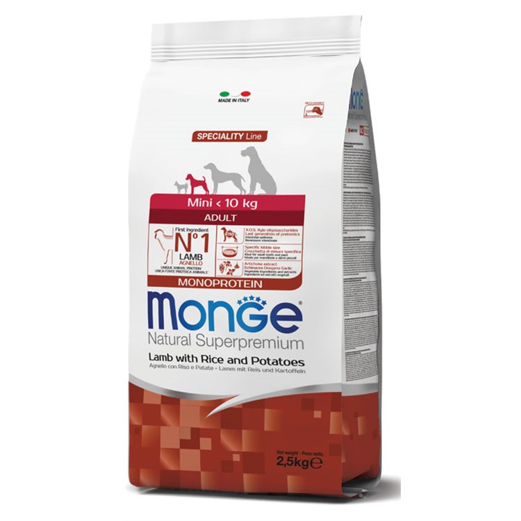 Monge Superpremium Mini Adult Agnello 7,5 kg Per Cani