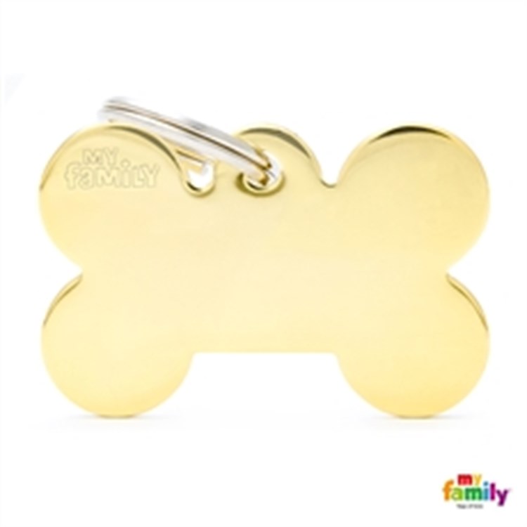 My Family Medaglietta Incisa Basic Chrome Osso Piccolo Dorato