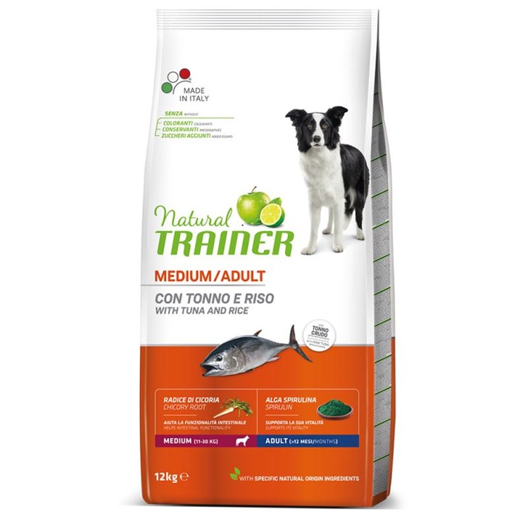 Natural Trainer Adult MEDIUM Tonno Riso 12 kg Per CANI