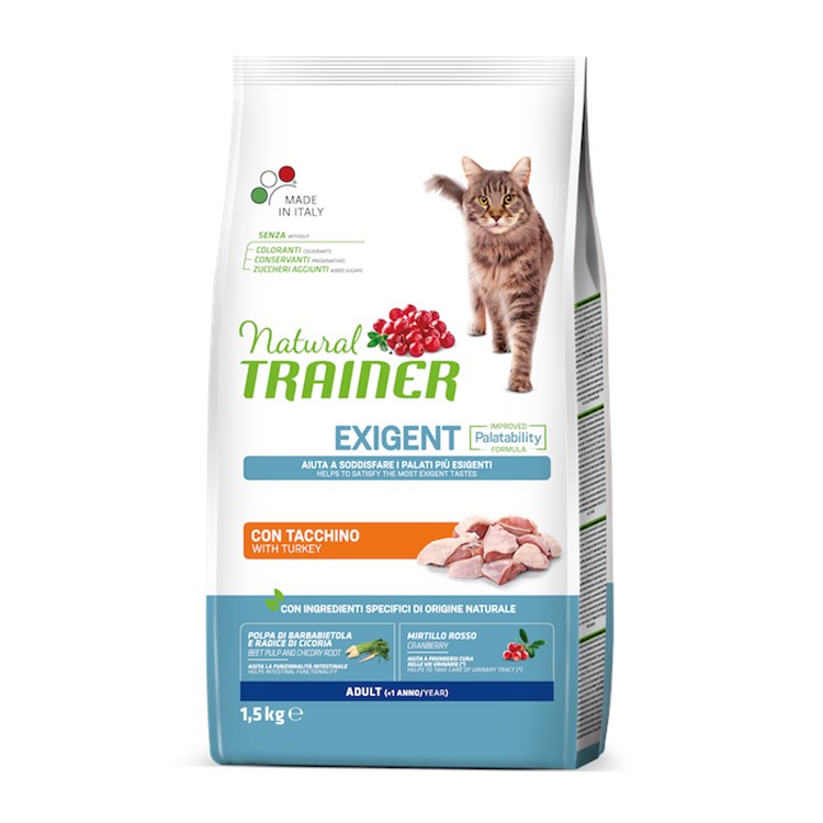 Natural Trainer Exigent Tacchino 1,5 kg Gatto