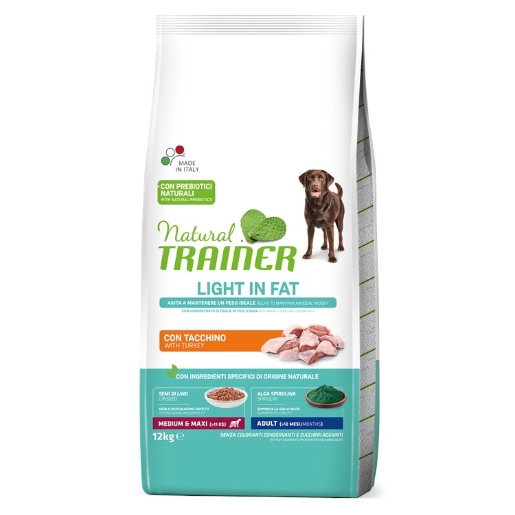 Natural Trainer Ideal Weight Medium Maxi Light 12 Kg Carni Bianche Cane