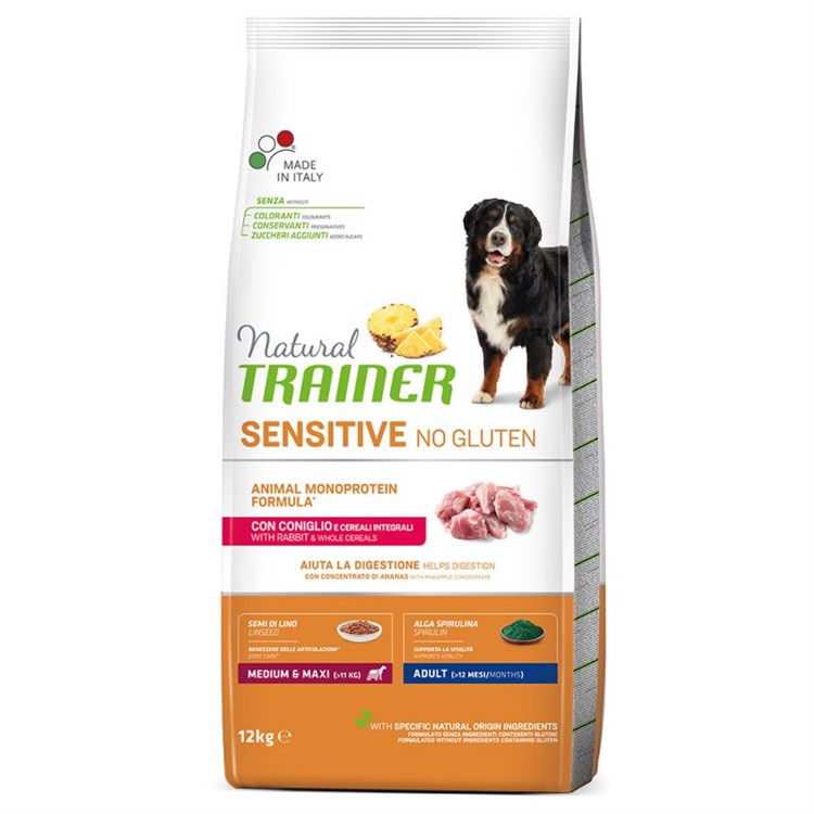 Natural Trainer Sensitive Adult Medium Maxi con Coniglio 3 kg Per Cani